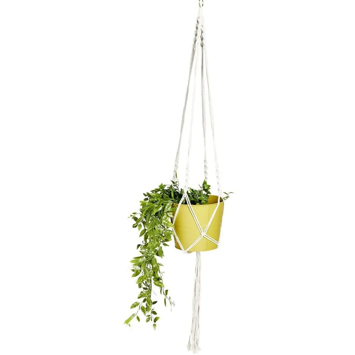 Suspension coton style macramé pour pot de jardin H140cm < Gifi