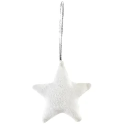 Suspension de Noël Coussin coeur ou étoile en velours < Gifi New