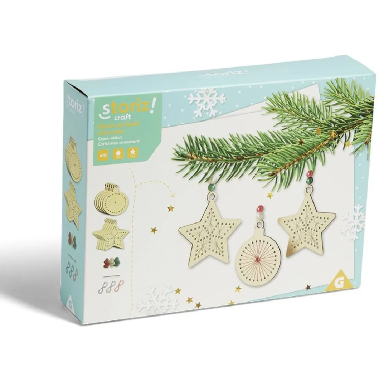 Suspension de Noël en bois à broder x10 < Gifi Clearance