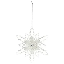 Suspension de Noël Flocon blanc transparent < Gifi Discount