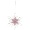 Suspension de Noël Flocon rose transparent