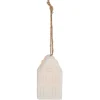 Suspension de Noël lumineuse forme maison céramique blanche 1LED blanc chaud H7,5cm < Gifi Outlet