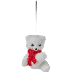 Suspension de Noël Ourson blanc et rouge