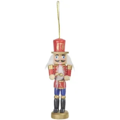 Suspension de Noël soldat Casse Noisette en bois Ø5xH12cm