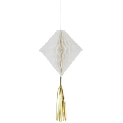 Suspension en papier blanc de forme géométrique x 3