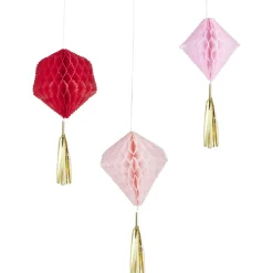 Suspension en papier rose de forme géométrique x 3 < Gifi Clearance
