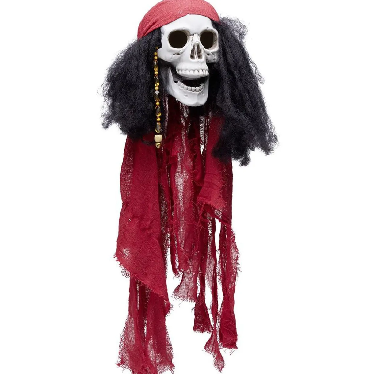 Suspension Halloween LED tête de mort pirate avec foulard rouge < Gifi Online