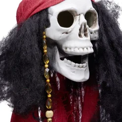 Suspension Halloween LED tête de mort pirate avec foulard rouge < Gifi Online