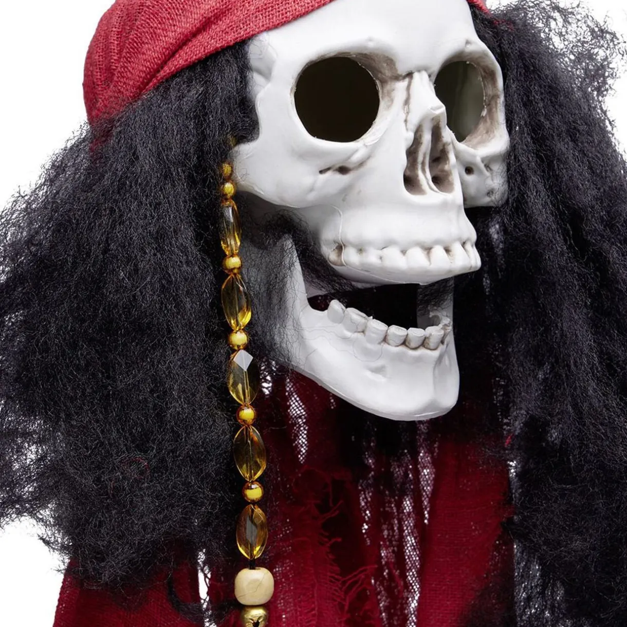 Suspension Halloween LED tête de mort pirate avec foulard rouge < Gifi Online
