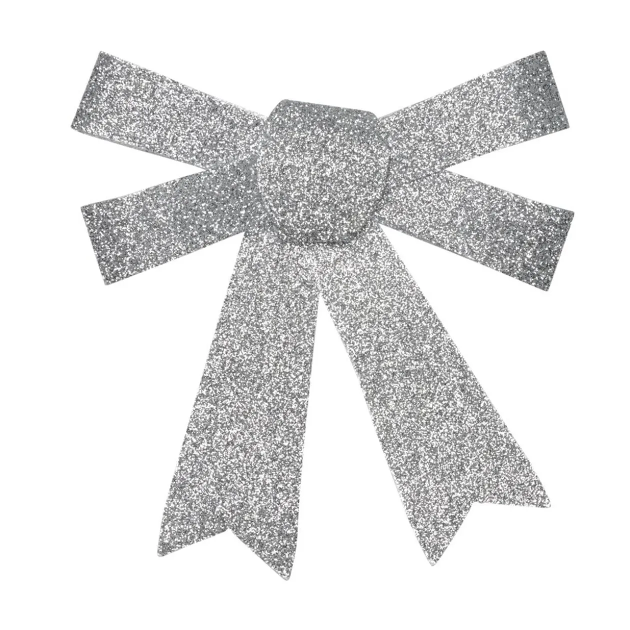 Suspension noeud de Noël pailleté argenté x3