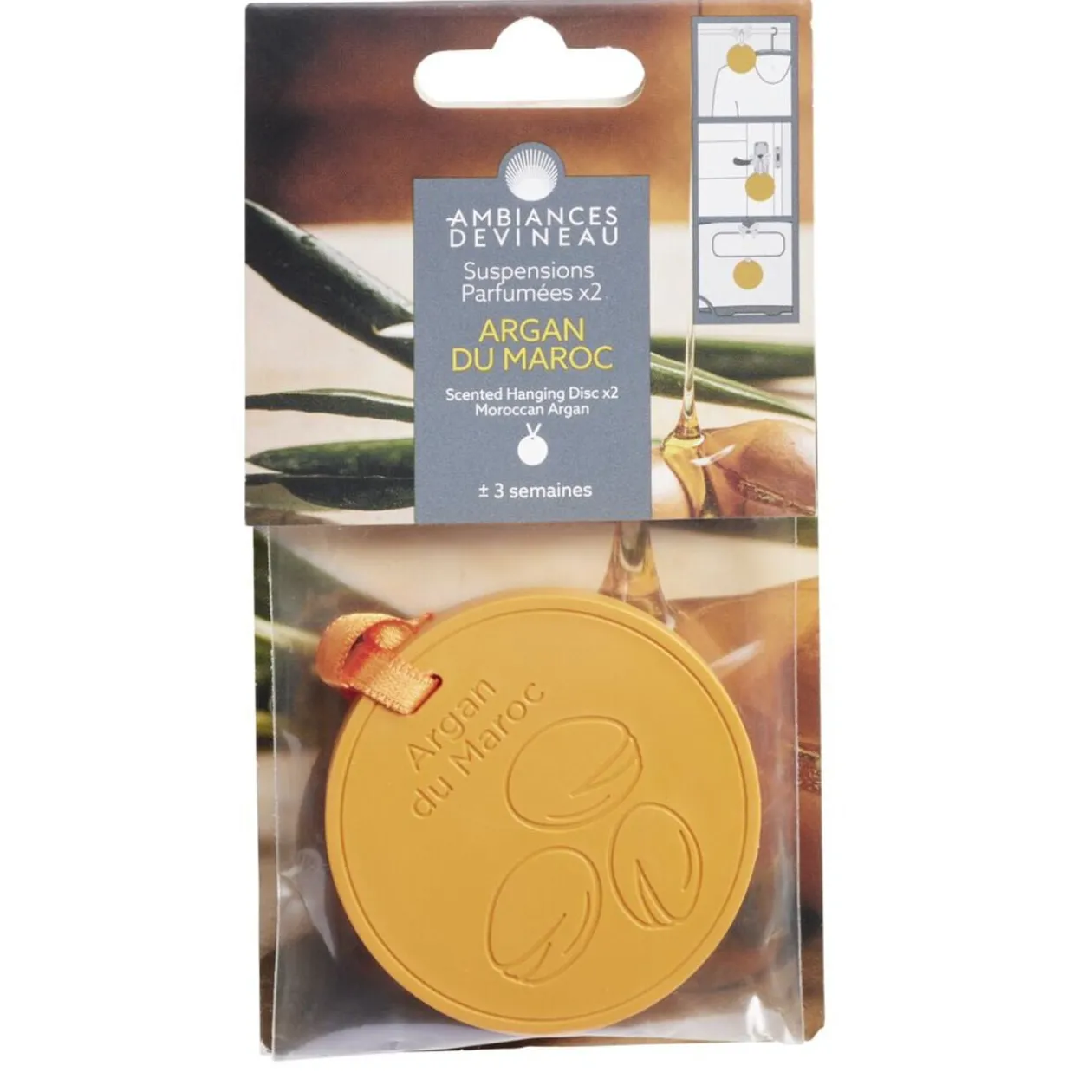 Suspension parfumée x2 Ambiances Devineau senteur argan du Maroc