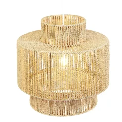 Suspension ronde à 3 niveaux en cordage imitation jute naturel