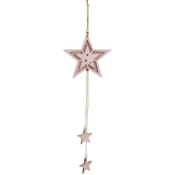 Suspension étoile rose ou sapin vert H48cm