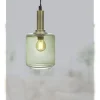 Suspension vintage en verre et métal Ø13xH25cm