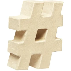Symbole # à décorer en papier maché
