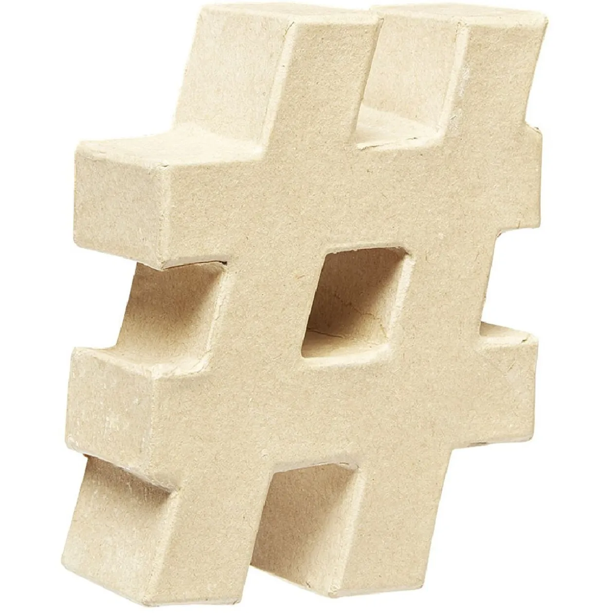 Symbole # à décorer en papier maché