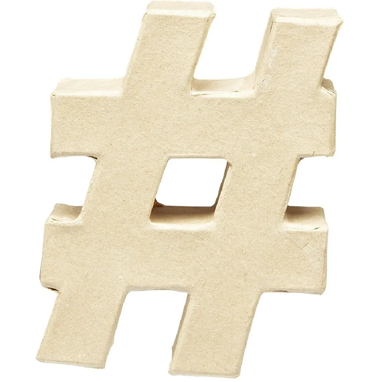 Symbole # à décorer en papier maché