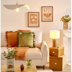 Tableau automne citrouilles cadre en bois 30x40cm (2 modèles) < Gifi Outlet