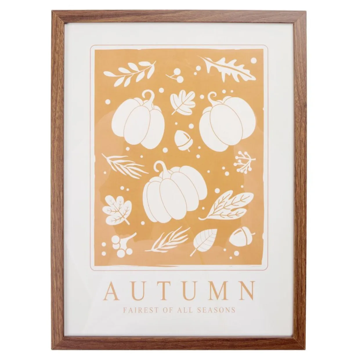 Tableau automne citrouilles cadre en bois 30x40cm (2 modèles) < Gifi Outlet