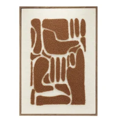 Tableau décoratif motif laine bouclée beige et marron bords bois 50x70cm (3 modèles) < Gifi
