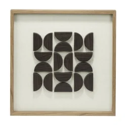 Tableau en bois motif contemporain 3D noir 38x38cm (2 modèles) < Gifi