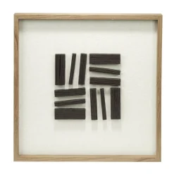Tableau en bois motif contemporain 3D noir 38x38cm (2 modèles) < Gifi