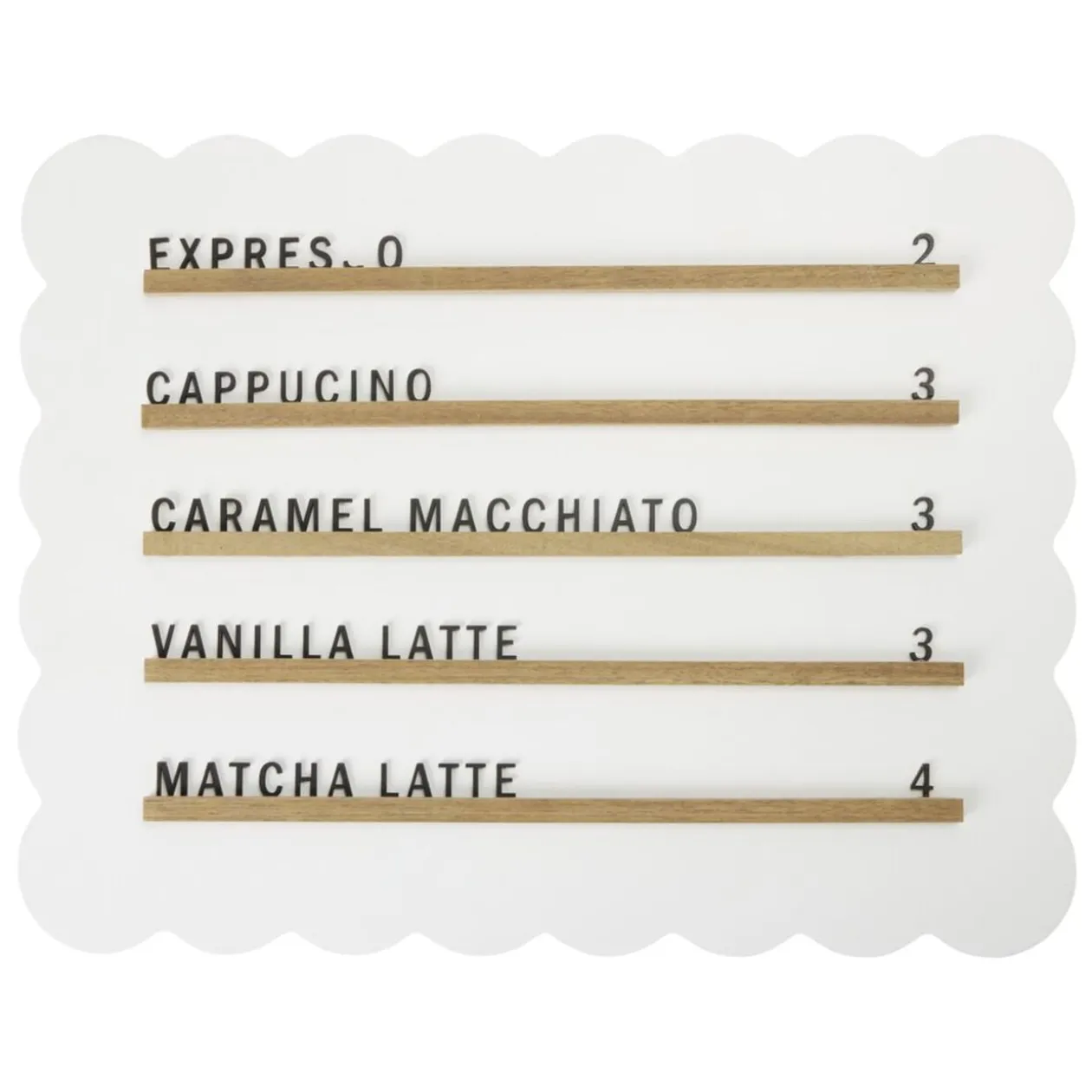 Tableau menu café en bois 35x45cm