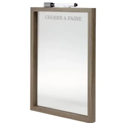 Tableau mémo en verre contour bois feutre effaceur inclus 21x29,7cm < Gifi Outlet
