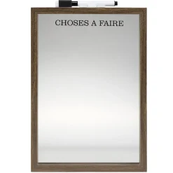 Tableau mémo en verre contour bois feutre effaceur inclus 21x29,7cm < Gifi Outlet