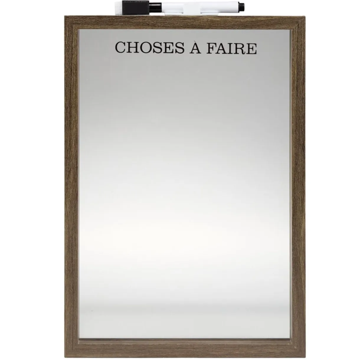 Tableau mémo en verre contour bois feutre effaceur inclus 21x29,7cm < Gifi Outlet