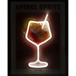Tableau rectangulaire APEROL SPRITZ avec verre contour néon 32x43cm