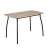 Table avec 4 chaises Luffi métal noir et bois marron 100x70xH75cm
