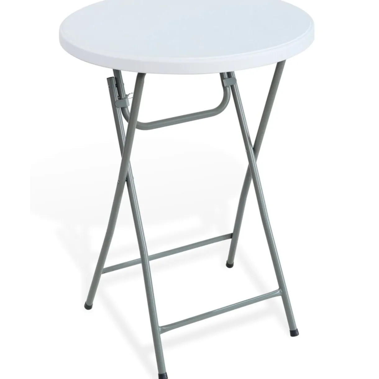 Table bar de jardin pliante Fiesta ronde plastique blanc Ø80xH110cm < Gifi Outlet