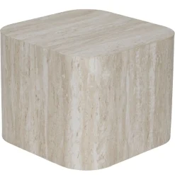 Table basse carrée Terra x2 bois blanchi H32cm et H38cm