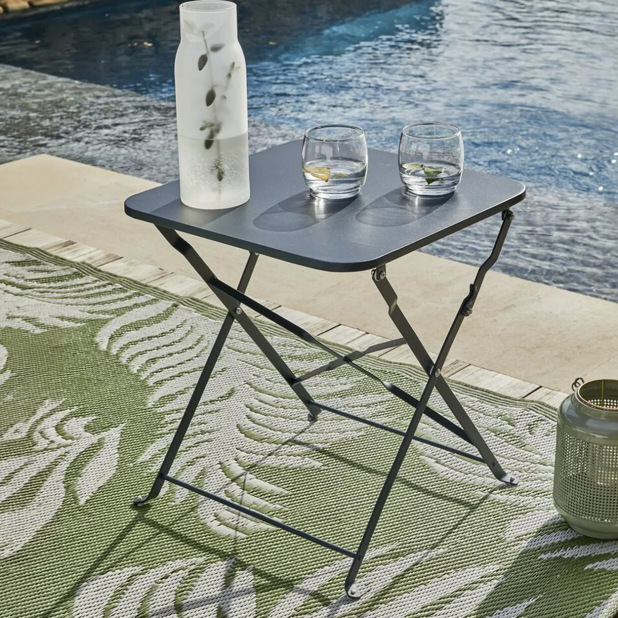 Table basse de jardin Boston carrée métal noir < Gifi Discount