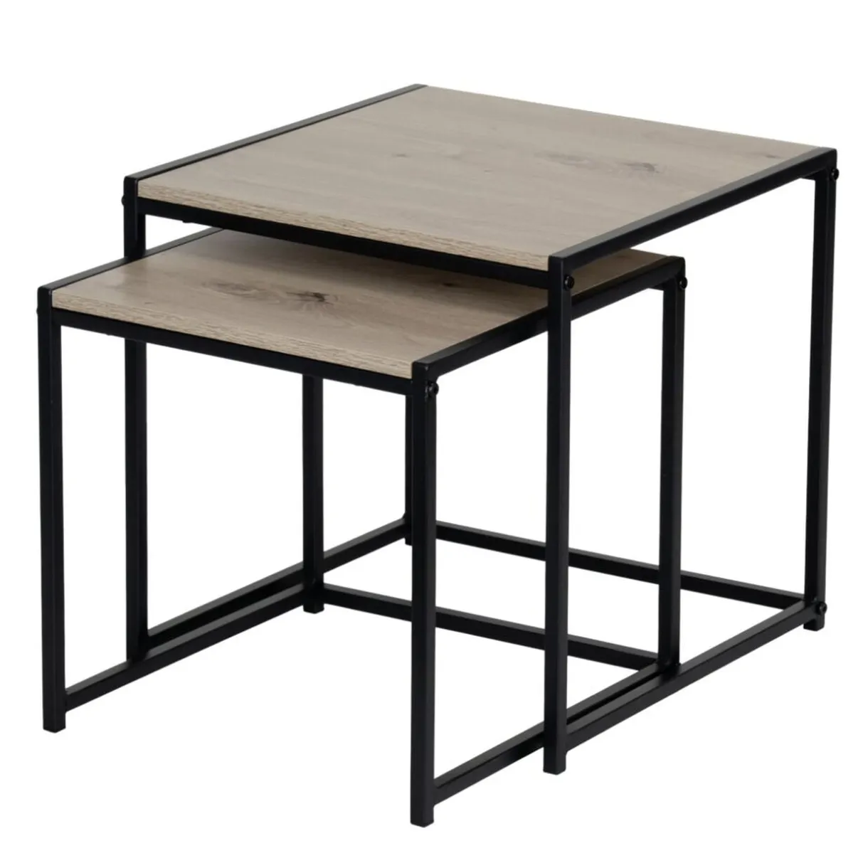 Table basse gigogne Luffi x2 bois et métal noir H35cm et H40cm < Gifi Sale