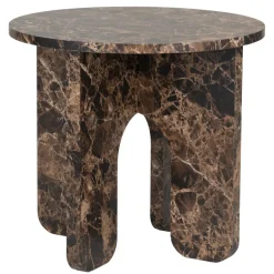 Table basse ronde Terra bois marron effet marbré Ø40xH40cm