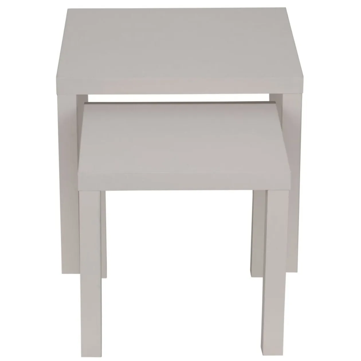 Table basse x2 carrée en bois blanc Gabby 39x39xH38cm et 50x50xH43,5cm