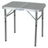 Table camping pliable acier aluminium bois 60x45xH55cm < Gifi New