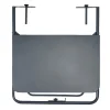 Table d'appoint pour balcon Oslow pliante acier gris 60x40xH68cm