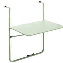 Table d'appoint pour balcon Oslow pliante acier vert sauge 60x40xH68cm