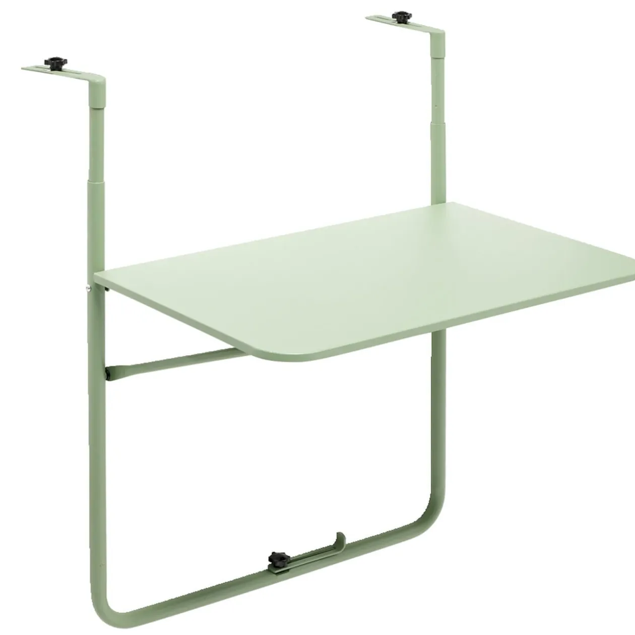Table d'appoint pour balcon Oslow pliante acier vert sauge 60x40xH68cm