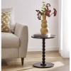 Table d'appoint ronde en bois noir Patchi Ø38xH46cm