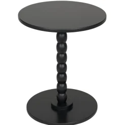 Table d'appoint ronde en bois noir Patchi Ø38xH46cm