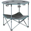 Table de camping pliable avec 4 porte-gobelets Ø70xH.60 cm < Gifi Hot