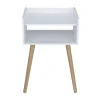 Table de chevet en bois blanc First 1 niche ouverte 40x30xH60cm < Gifi Online