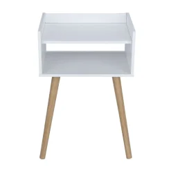 Table de chevet en bois blanc First 1 niche ouverte 40x30xH60cm < Gifi Online