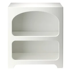 Table de chevet en bois 2 niches Moderna blanche L45xP24,5xH50cm