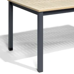 Table de jardin Bali 6 personnes aluminum et bois 150x90xH.74 cm