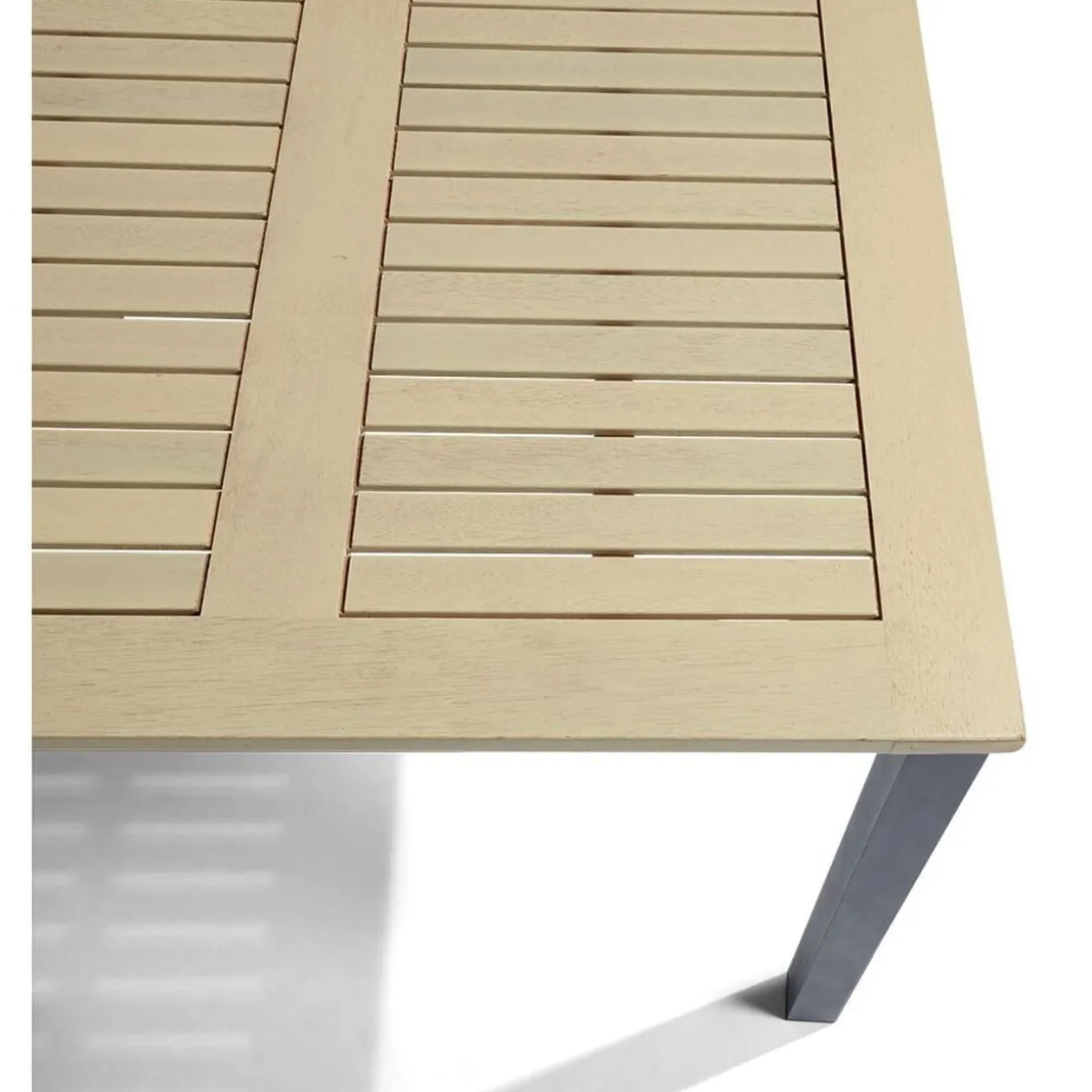 Table de jardin Bali 6 personnes aluminum et bois 150x90xH.74 cm